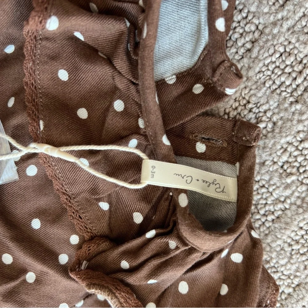 NWT Rylee + Cru polka dot dress 0-3 months